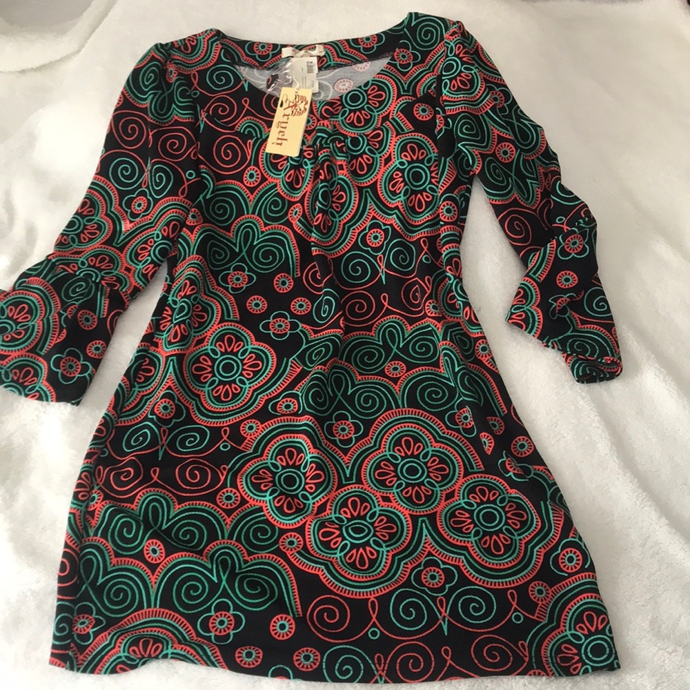 NWT Long sleeve printed dress